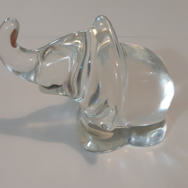 Lenox Lead Crystal - A Little Crystal Elephant trunk up clear crystal figurine collectible