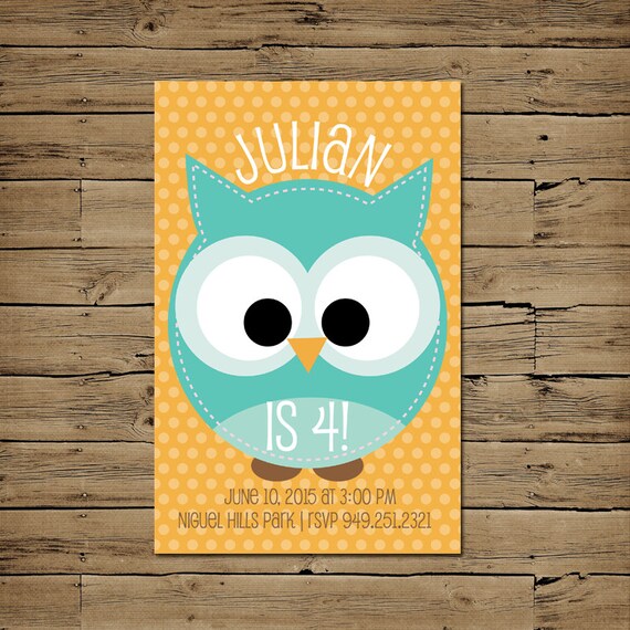 items similar to owl birthday invitation printable owl birthday party