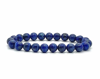 8 mm Blue Lapis Lazuli Bracelet,lapis lazuli stretch bracelet,genuine lapis lazuli beads,blue lapis lazuli jewelry,dark blue gemstone beads