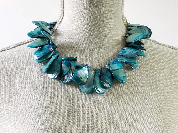 Aqua cheap shell necklace