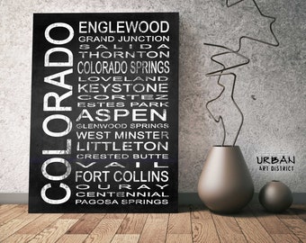 Colorado State 2 Subway Sign Wall Art | Print - Canvas - Metal - Framed | Modern Typography Bus Scroll Artwork