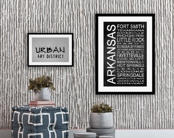 Arkansas State 1 Subway Sign Wall Art | Print - Canvas - Metal - Framed | Modern Typography Bus Scroll Artwork