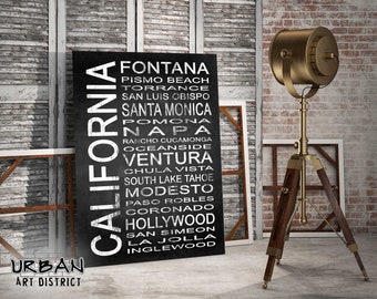 California State 5 Subway Sign Wall Art | Print - Canvas - Metal - Framed | Modern Typography Bus Scroll Artwork