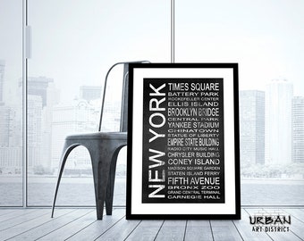 New York City 1 Subway Sign Wall Art | Print - Canvas - Metal - Framed | Modern Typography Bus Scroll Artwork