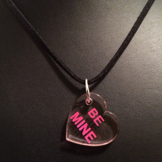 conversation heart chain choker