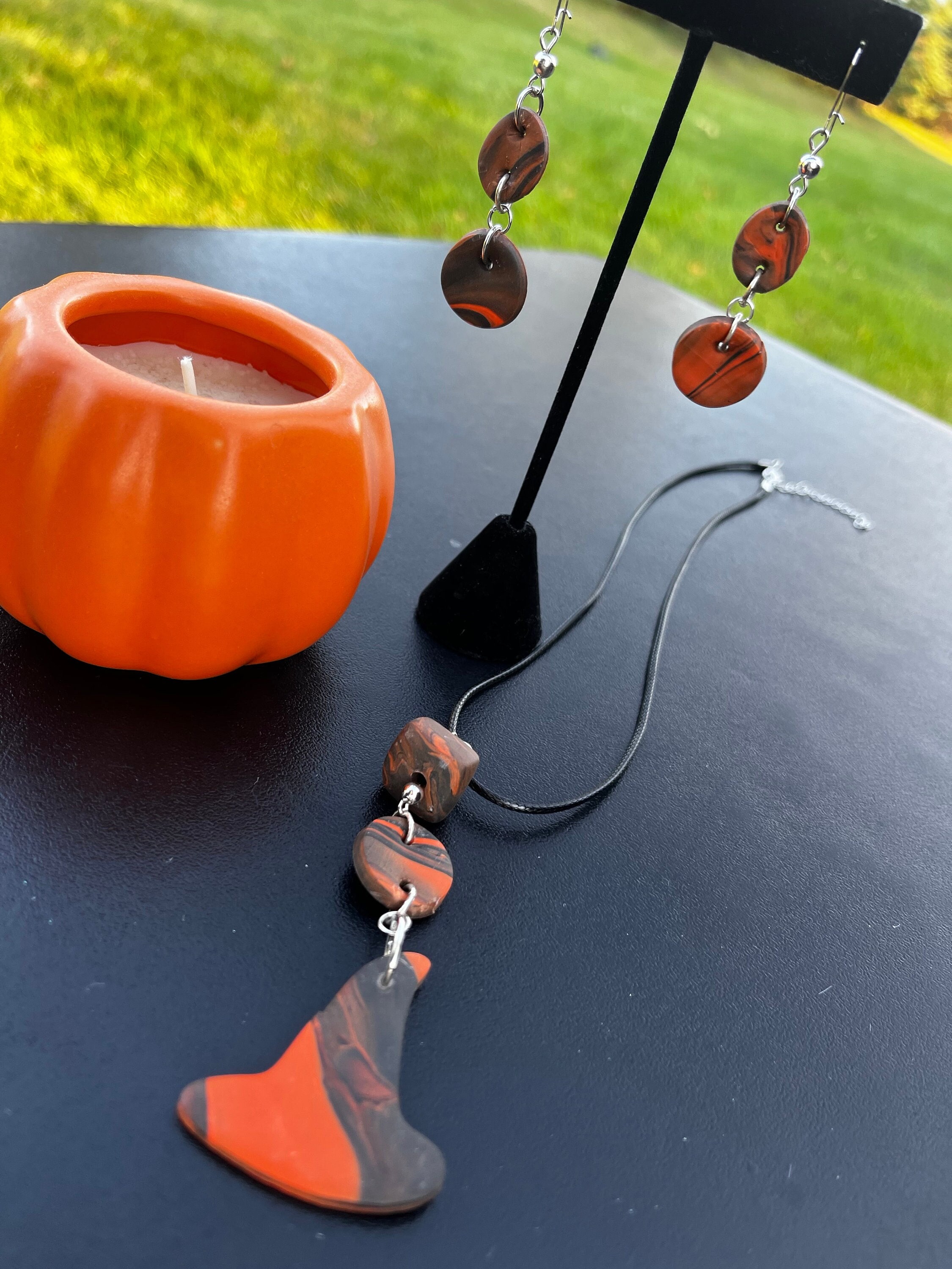 Polymer Clay Witch Hat Necklace & Earring Set - Etsy