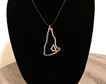 Rose gouden Wolf silhouet ketting