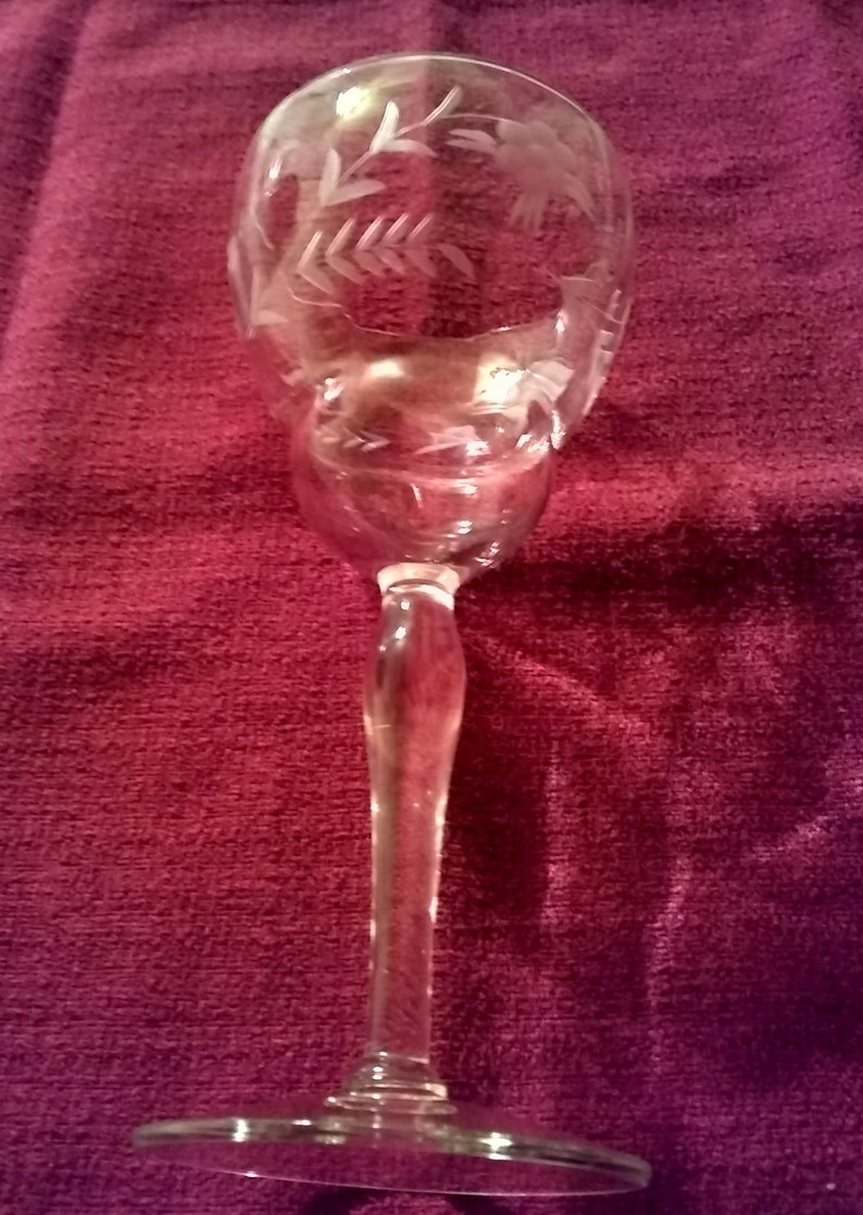 Libbey 7164 Cut Glass Stemware Set of 4 Etsy