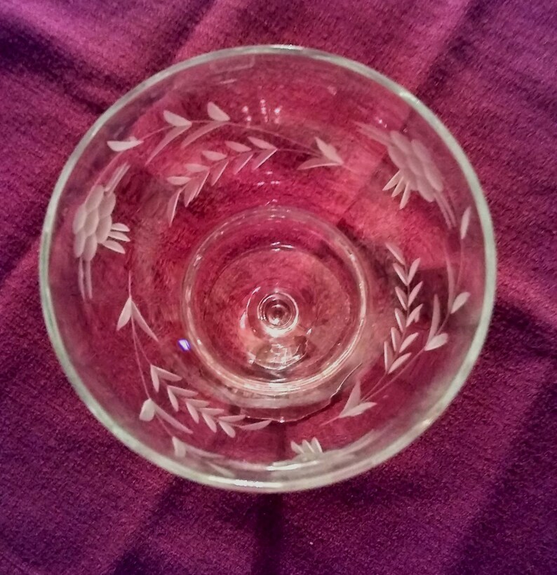 Libbey 7164 Cut Glass Stemware Set of 4 Etsy