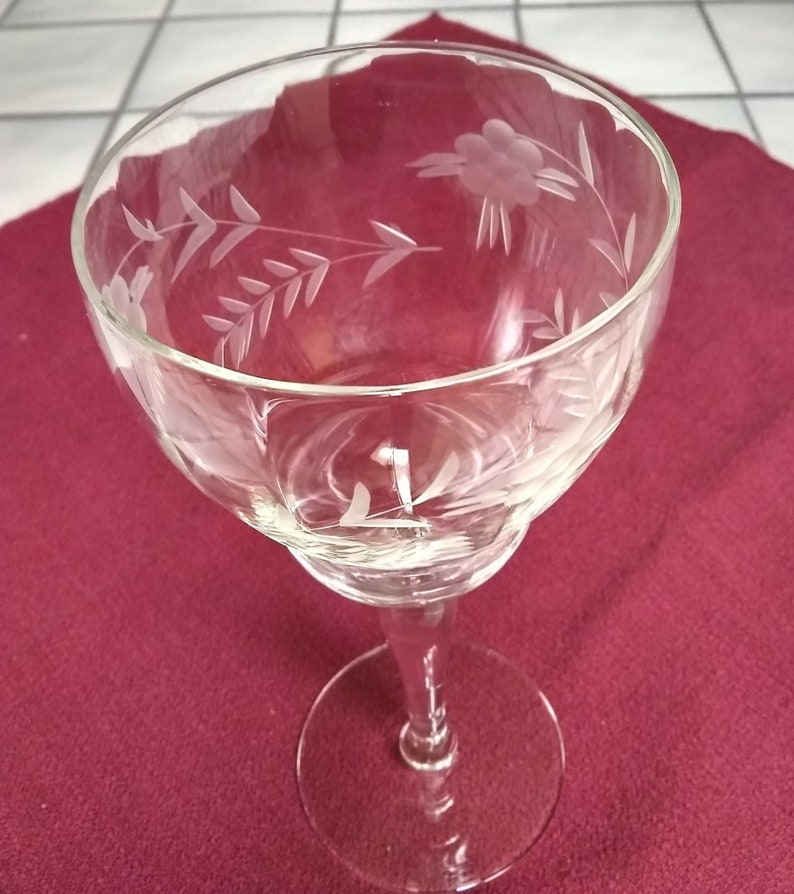 Libbey 7164 Cut Glass Stemware Set of 4 Etsy