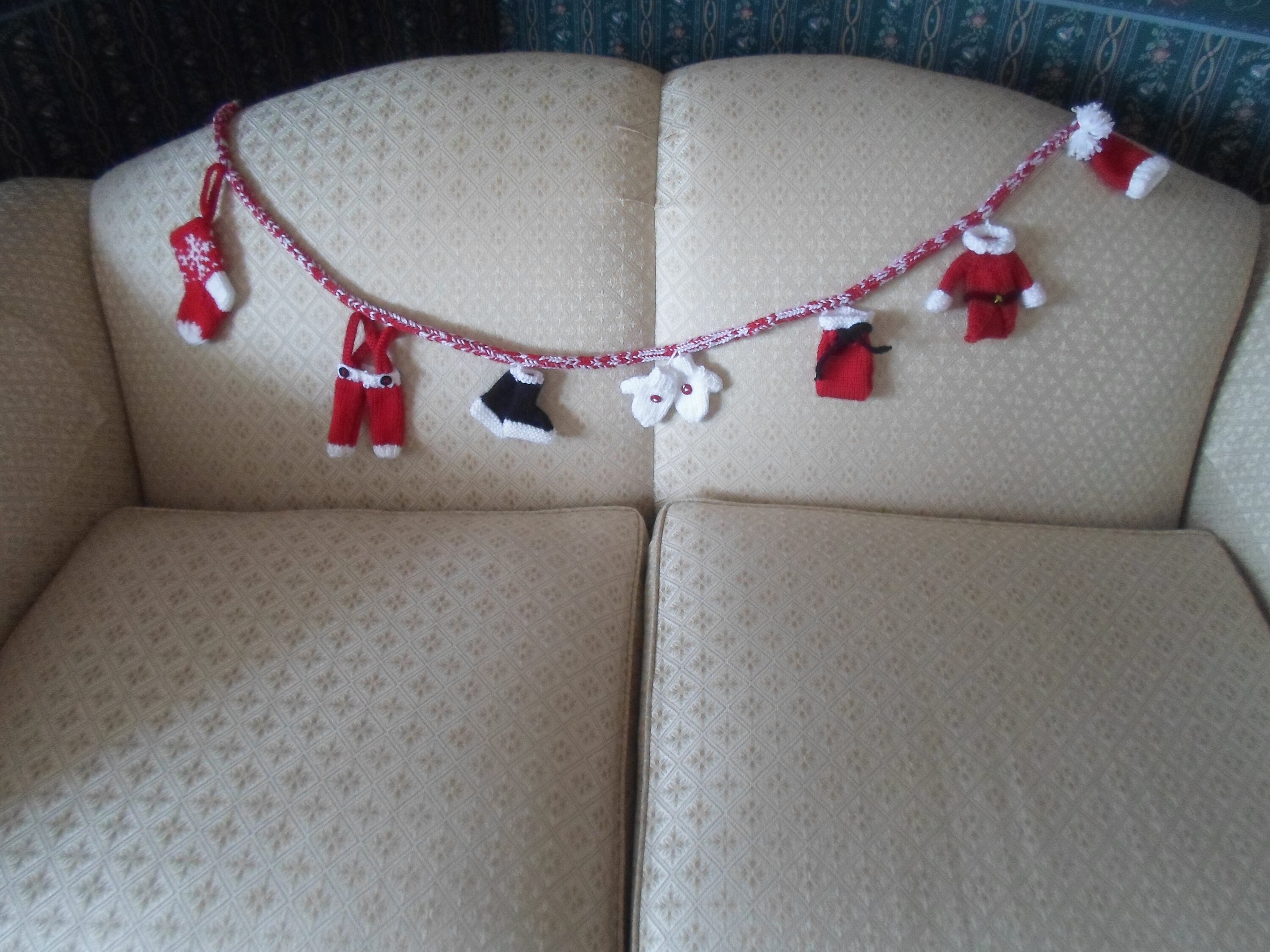 Santa's Cloths Garland Hand Knit Christmas Garland Ready Etsy UK