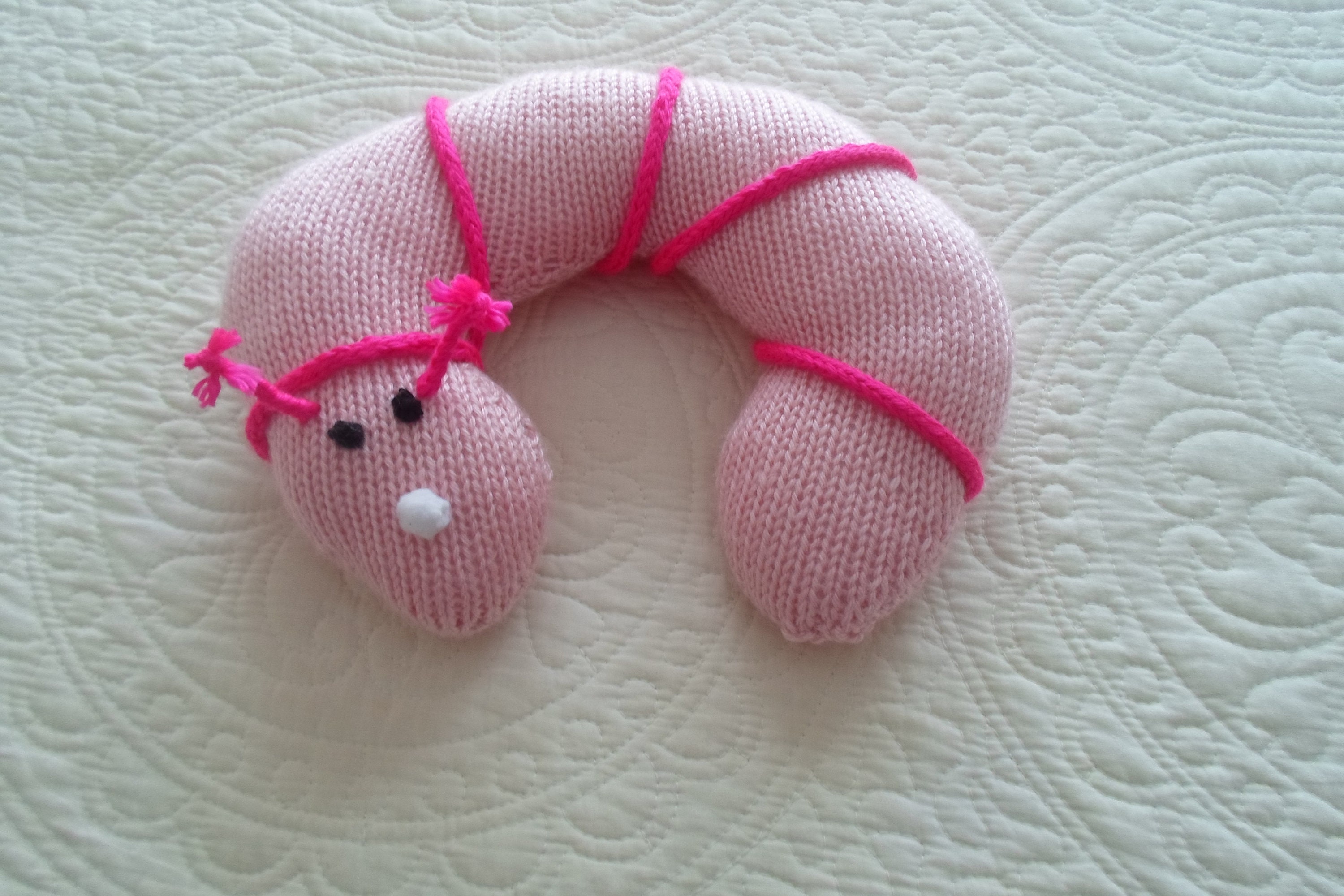 Baby Buddy Inch Worm Pillow Ready to Ship in Pink Etsy.de