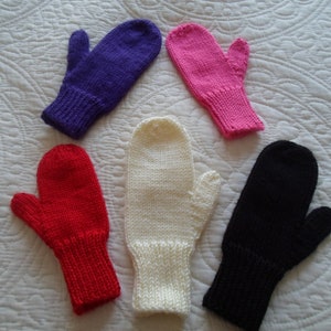 Children&#39;s & Adult Hand Knit Mittens (for ages 2-4 ,  5-7  and 8-10 years old)
