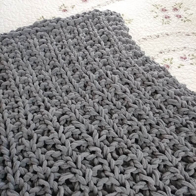 Hand Knit Extra Chunky Blanket Ready to Ship Etsy