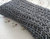 Hand Knit Chunky Blanket: Dark Gray, Extra Thick (66"W X70"L)