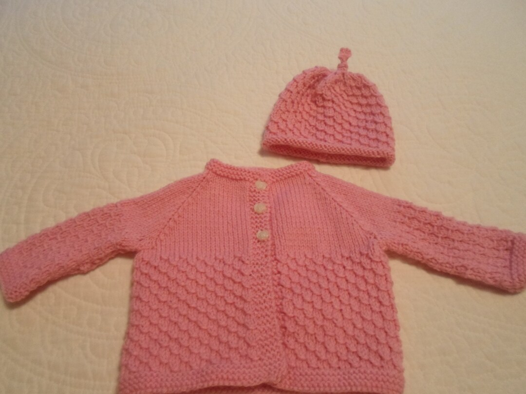 Hand Knit Sweater & Hat Set Ready to Ship 36 Months Etsy