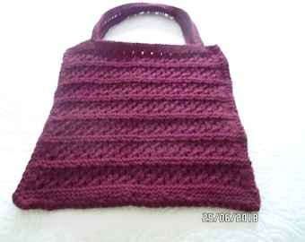Hand Knit Market Bag - Chunky Yarn Tote