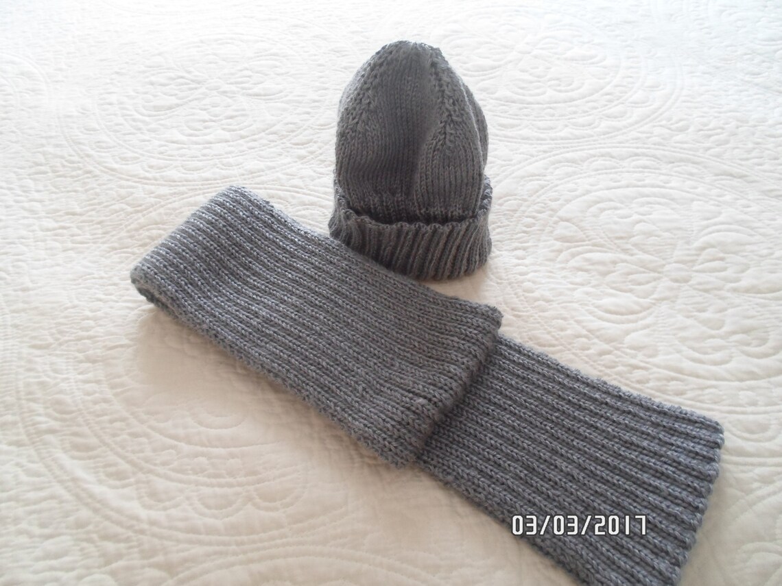 Men's Hat & Scarf Set Etsy