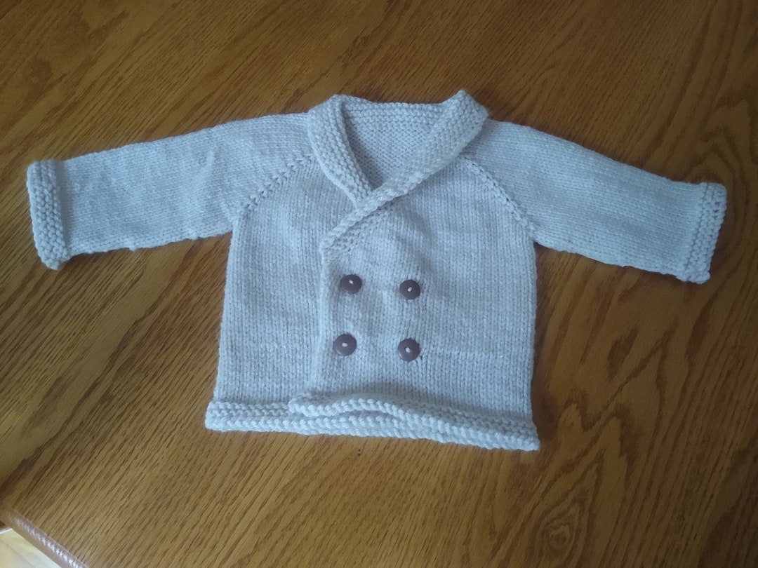 Double Breasted Shawl Collar Baby Sweater Ready to Ship in Size 36 Months Etsy