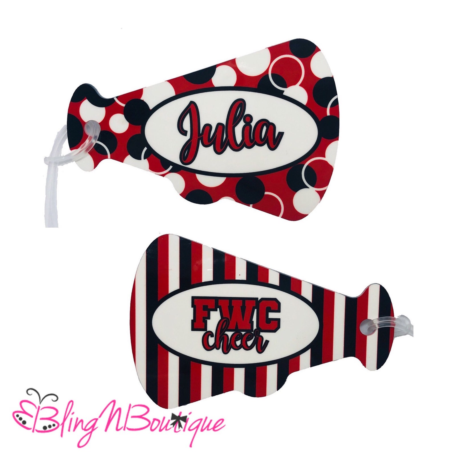 Megaphone Bag Tag Cheer Bag Tag Cheer Gift Etsy