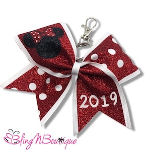 Key Chain Cheer Bow - Minnie Key Chain Bow - Polka Dot Key Chain Cheer Bow - Minnie My Key Chain Bow