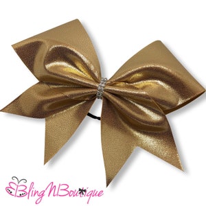 Gold Cheer Bow, Practice Bow, All Star Cheer Bow, Competition Cheer Bow, School Cheer Bow - Simply Gold Cheer Bow