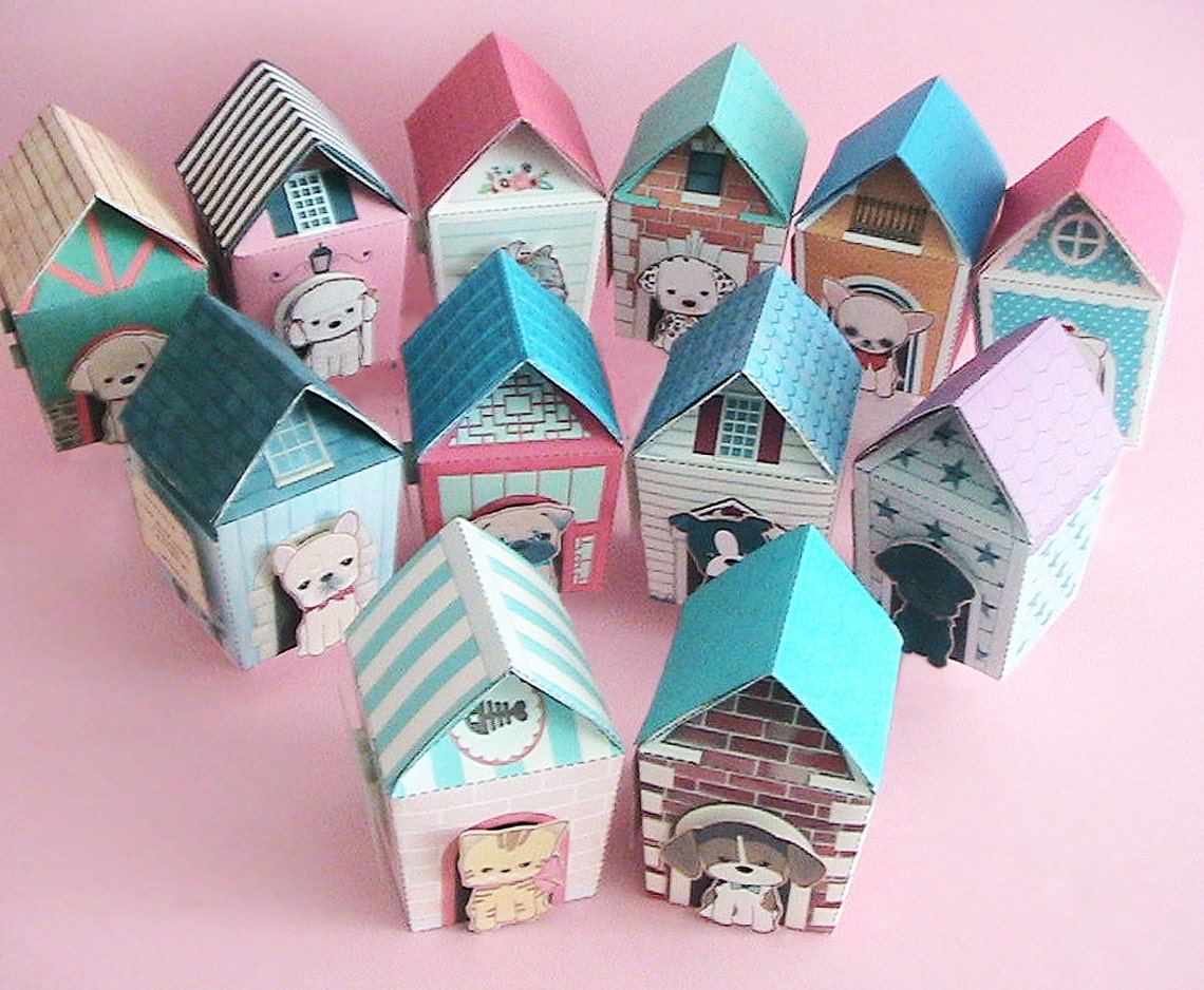 Frenchie Dog House Gift Box Printable PDF Download Etsy