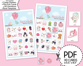 Valentine's Day Bingo Game Kit–Printable PDF Download