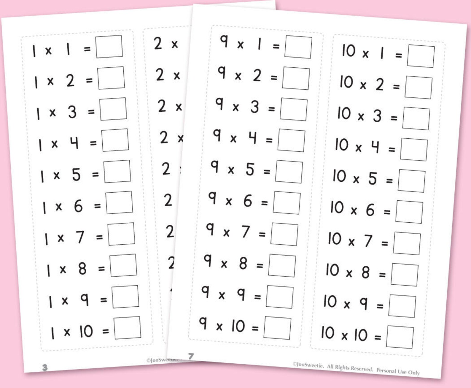 Buy Multiplication to 9 Time Table-printable PDF Download Online in ...