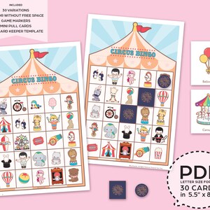 Circus Bingo Game Kit | PDF Download