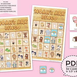 Noah's Ark Bingo Game KitPrintable PDF Download image 1