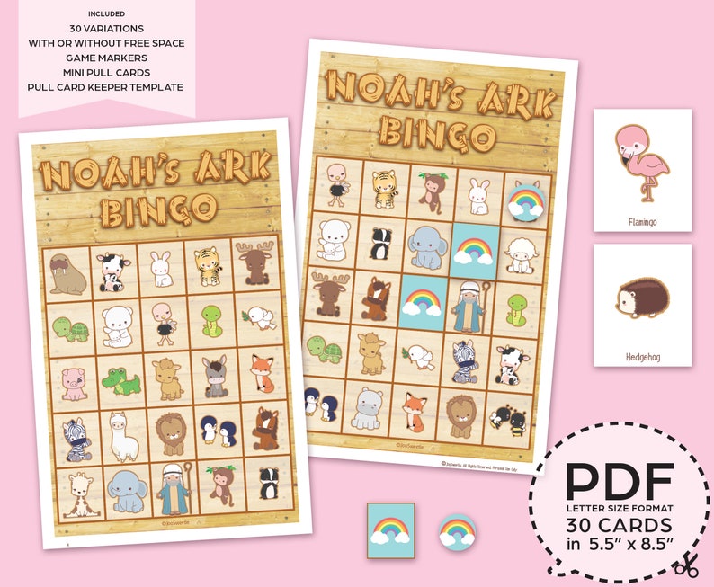 Noah's Ark Bingo Game KitPrintable PDF Download image 1