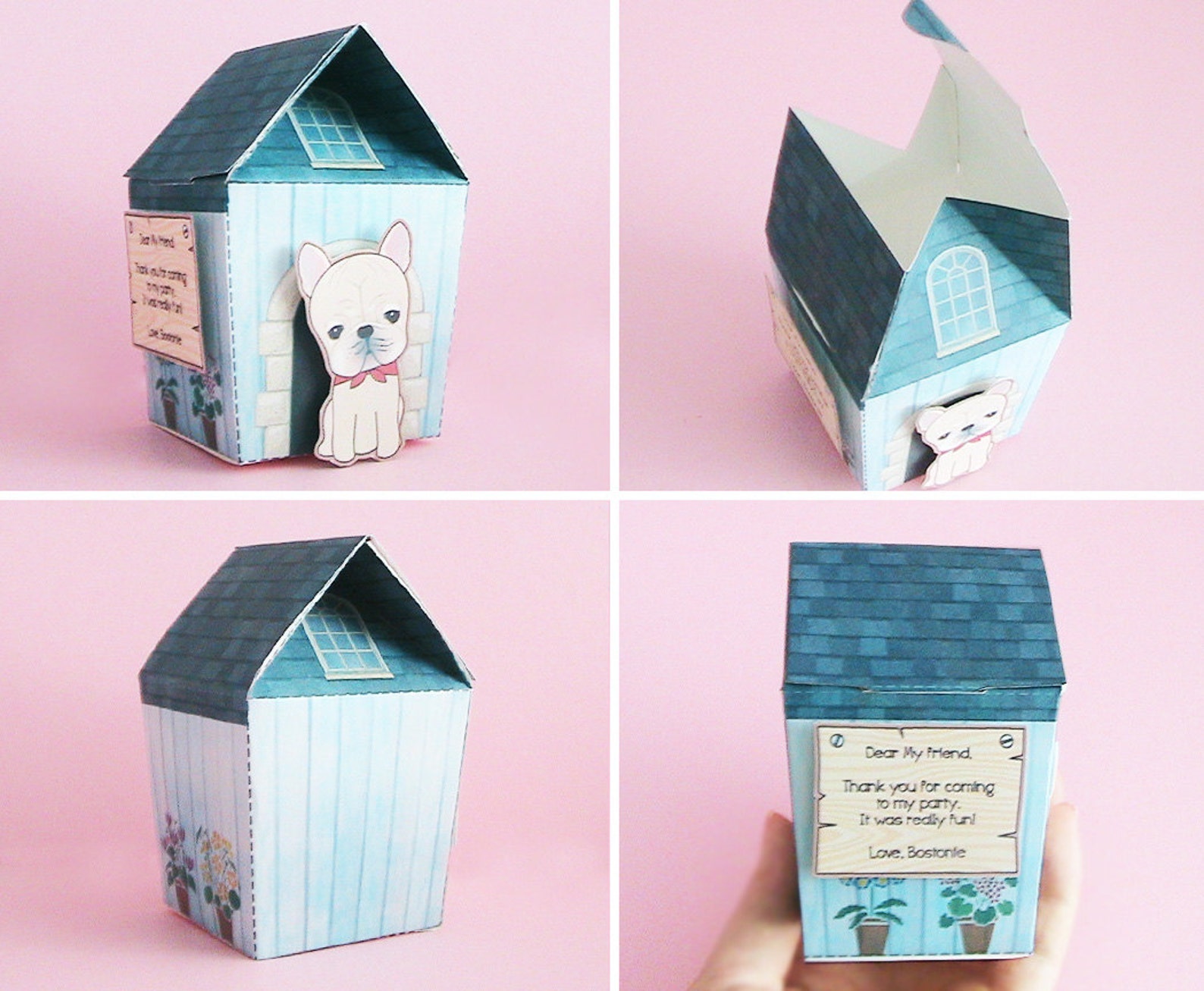 Frenchie Dog House Gift Box Printable PDF Download Etsy