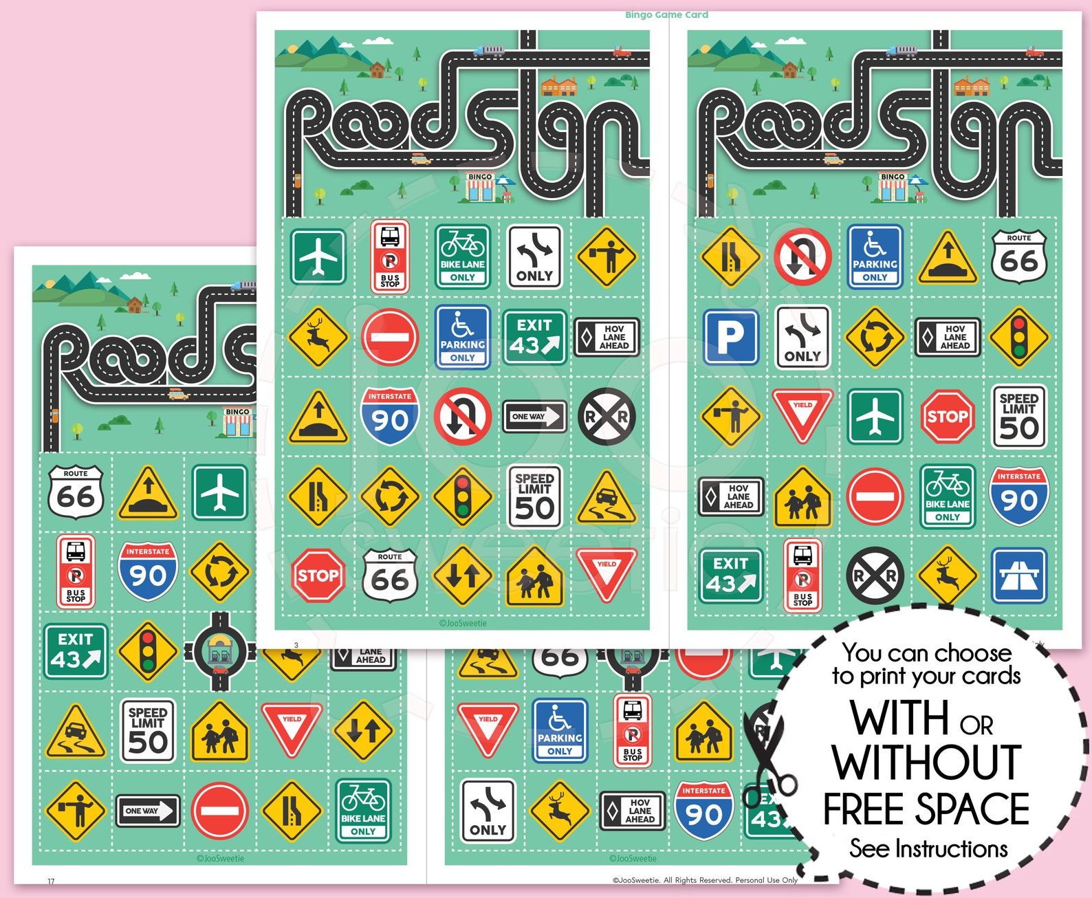 Road Sign Bingo Game Kitprintable PDF Download - Etsy