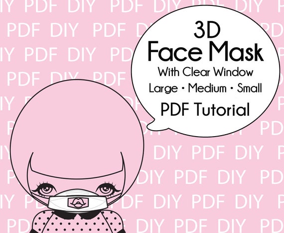 3D Face Mask Pattern with Clear Window in 3 Sizes-Printable | Etsy
