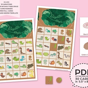 Reptile Bingo Game Kit| PDF Download