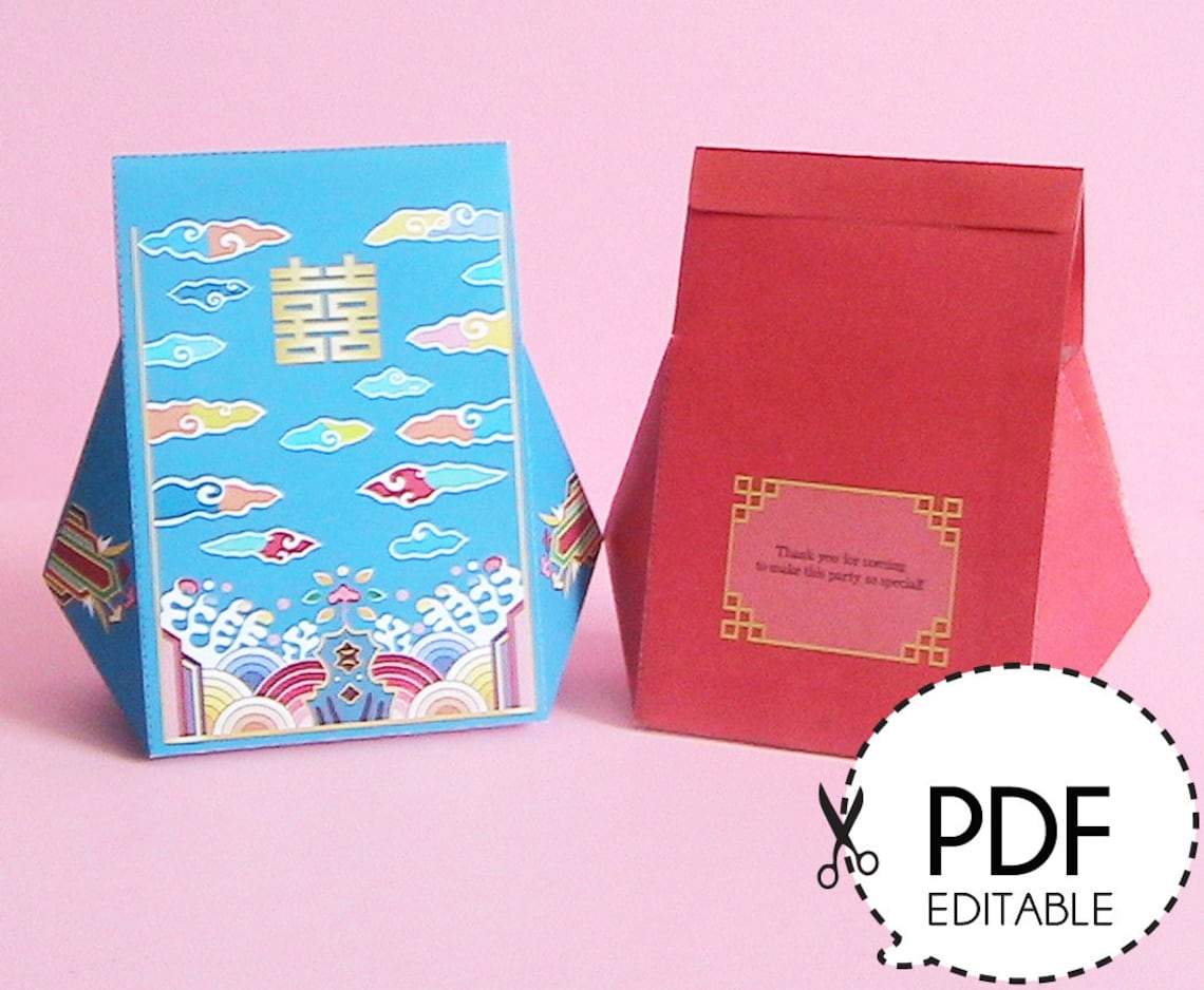 Korean Party Favor Box in 17'' X11'' Format Etsy