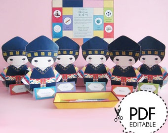 Korean Girl Doljabi Kit Printable PDF Download | Etsy