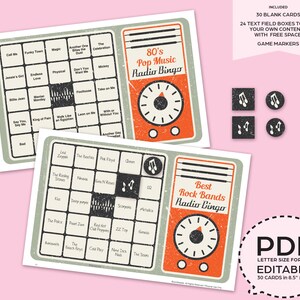 Your Theme of Radio Editable Bingo Game Kit | PDF Download