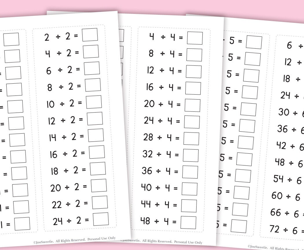 Division Table-Printable PDF Download | Etsy