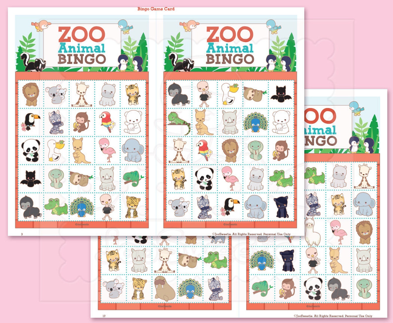 Zoo Tier Bingo Spiel Kit Druck pdf Download | Etsy