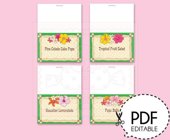 Aloha Luau Hawaii Food Label-printable PDF Download | Etsy