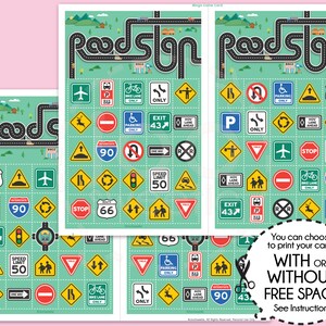 Road Sign Bingo Game Kitprintable PDF Download - Etsy