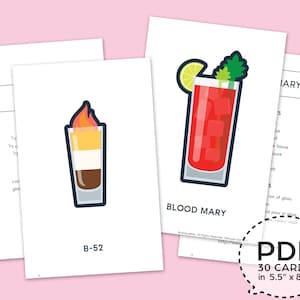 Happy Hour cocktailbingo grote trekkaarten met cocktailrecepten | Pdf-download