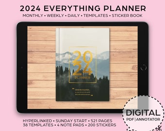 Ultimate All-in-one Everything 2024 Digital Planner,Goodnotes Planner, Notability Planner–PDF Download