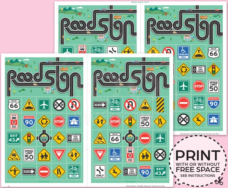 Road Sign Bingo Game Kitprintable PDF Download - Etsy