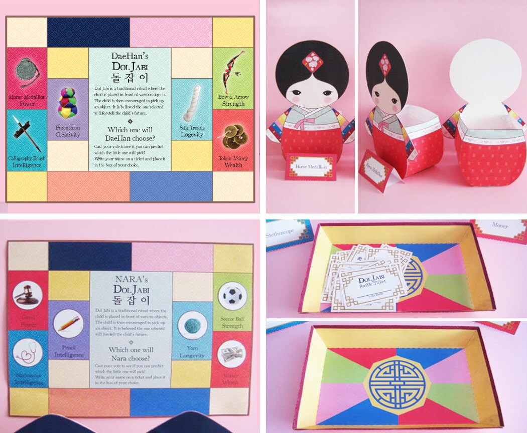 Korean Girl Doljabi Kit Printable PDF Download | Etsy