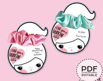 Tarjeta de regalo de San Valentín con coletero "Me gustas mucho" (11,4 x 14 cm) / Descargar PDF