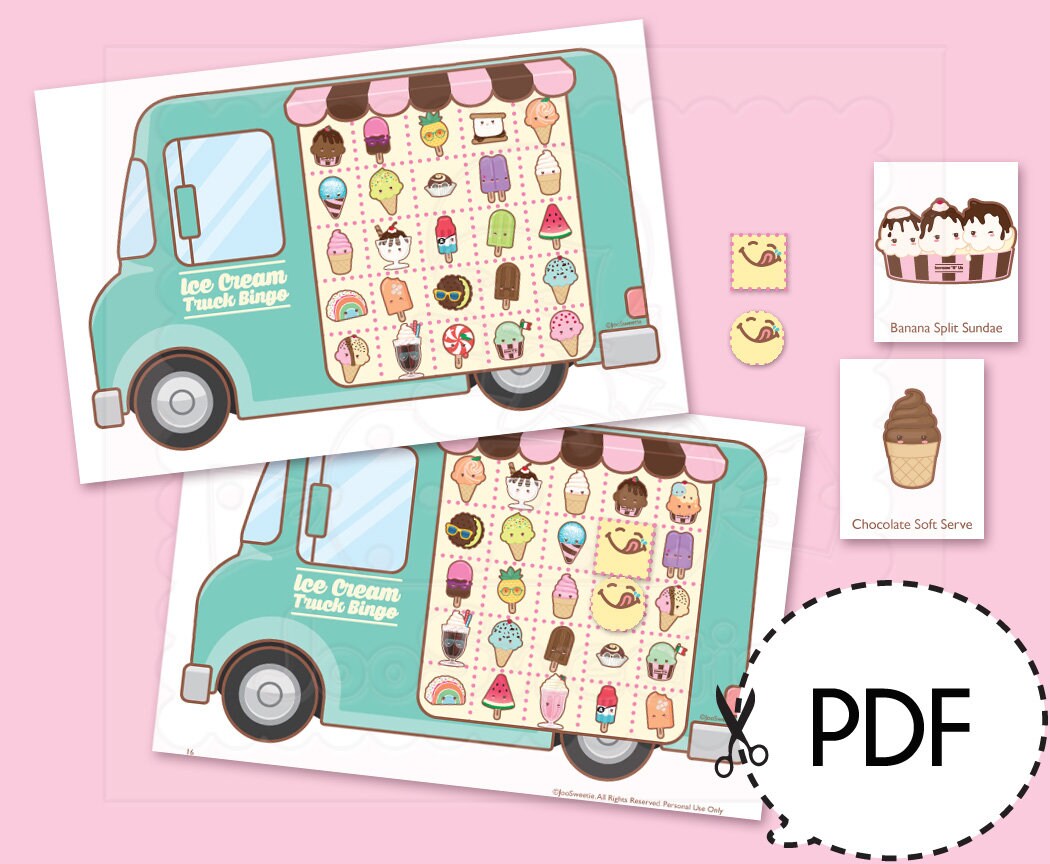 Ice Cream Truck Bingo Game Kitprintable Pdf Download Etsy Ice Cream Truck Bingo Game Kitprintable Pdf Download Etsy