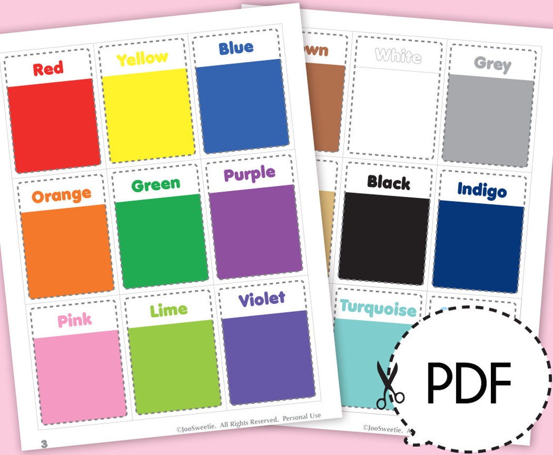Color and Shape Flash Cards-printable PDF Download - Etsy